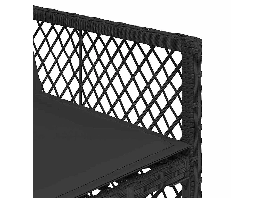 Ensemble à manger de jardin coussins 5pcs noir résine tressée