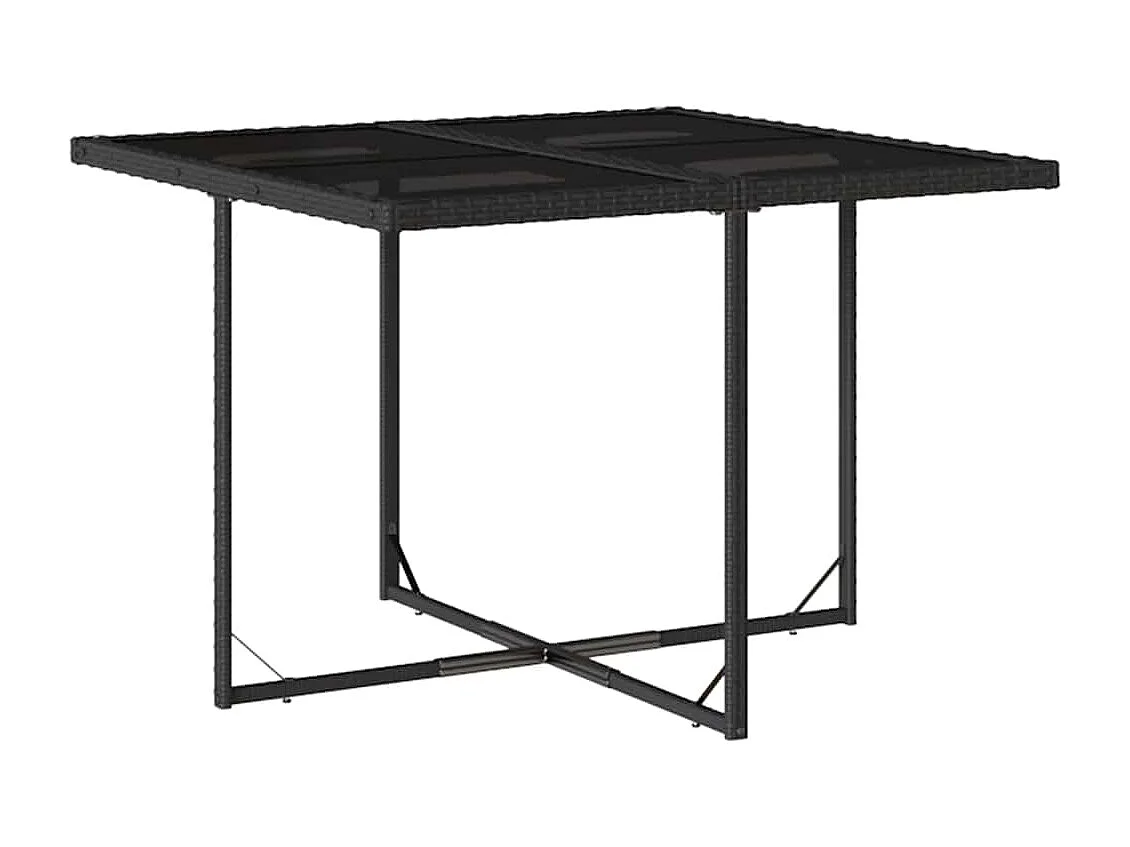 Ensemble à manger de jardin coussins 5pcs noir résine tressée