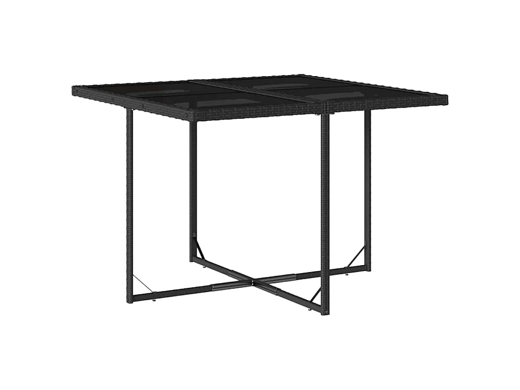 Set da Pranzo da Giardino 5 pz Nero con Cuscini in Polyrattan