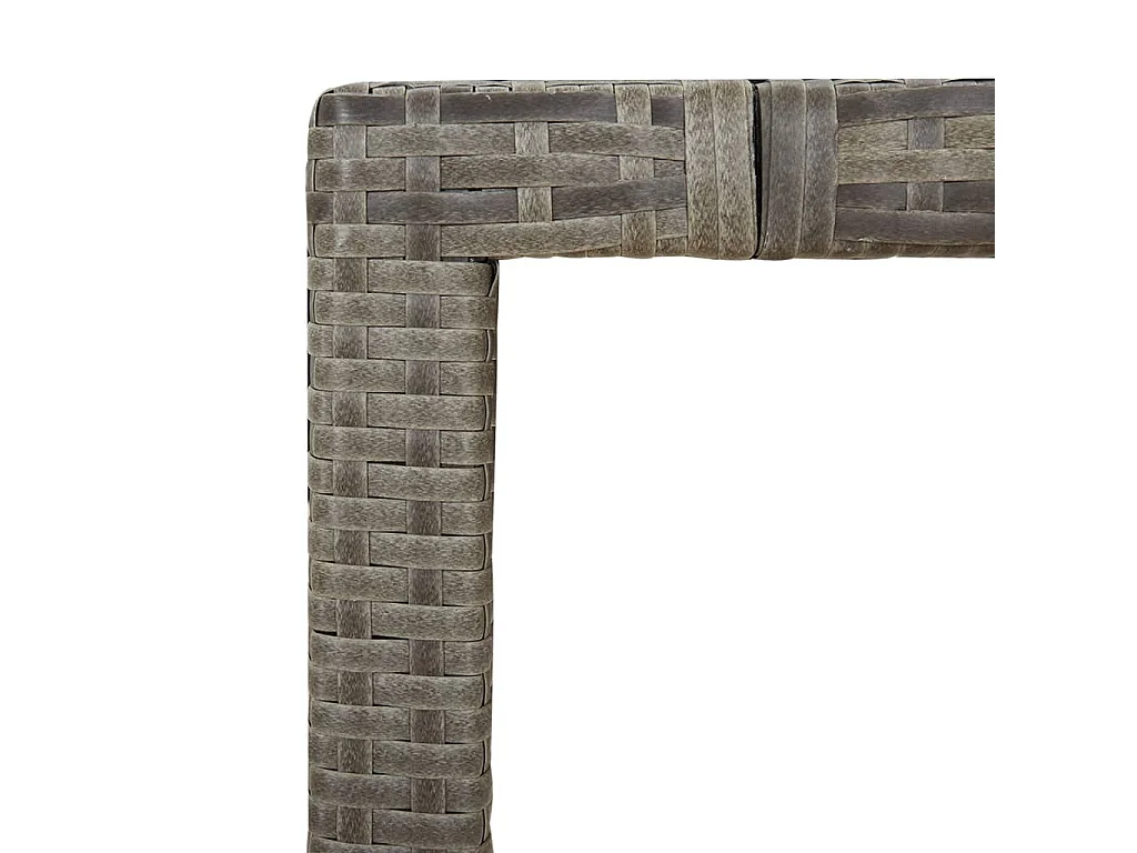 Set da Pranzo da Giardino 3 pz con Cuscini in Polyrattan Grigio