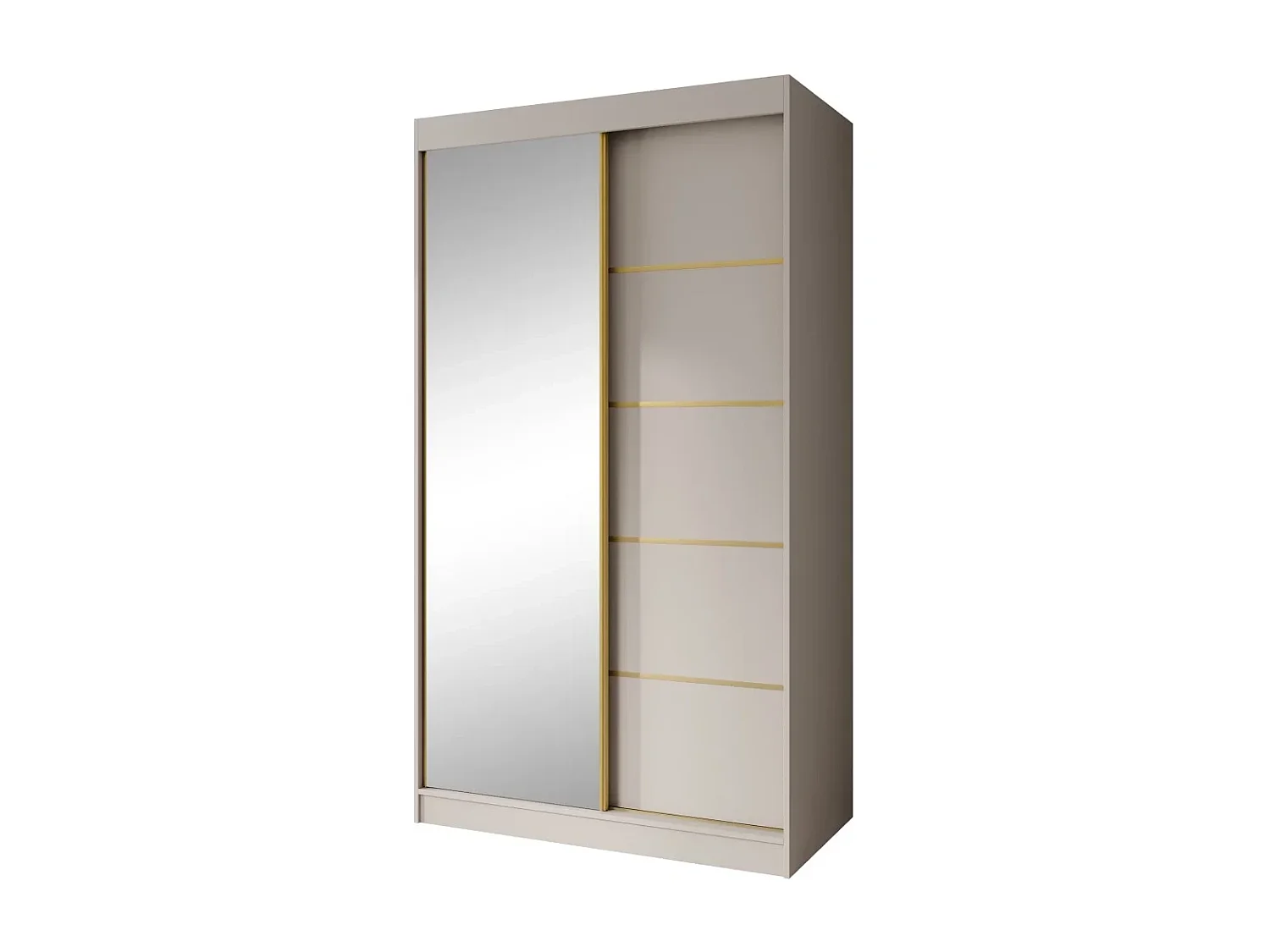 ARMOIRE À PORTES COULISSANTES Marika Lux, 2 PORTES, avec Tiroirs, Cachemire+Or, 120 cm