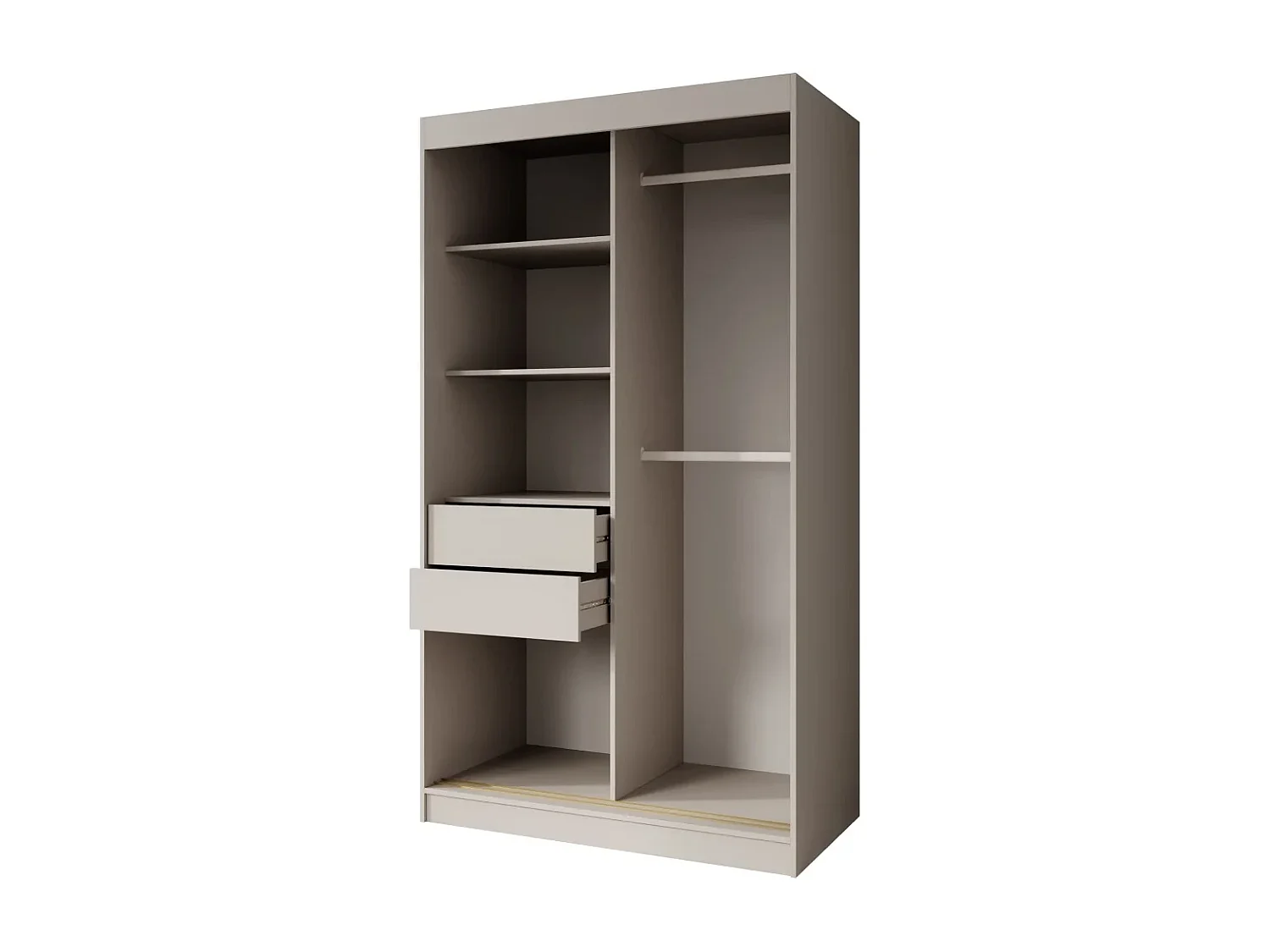 ARMOIRE À PORTES COULISSANTES Marika Lux, 2 PORTES, avec Tiroirs, Cachemire+Or, 120 cm