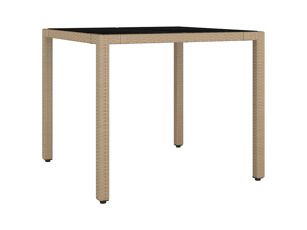 3-tlg. Garten-Essgruppe mit Kissen Beige Poly Rattan