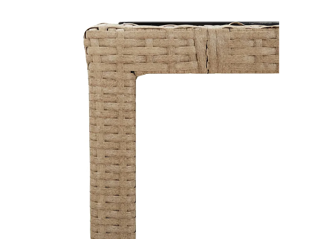 3-tlg. Garten-Essgruppe mit Kissen Beige Poly Rattan