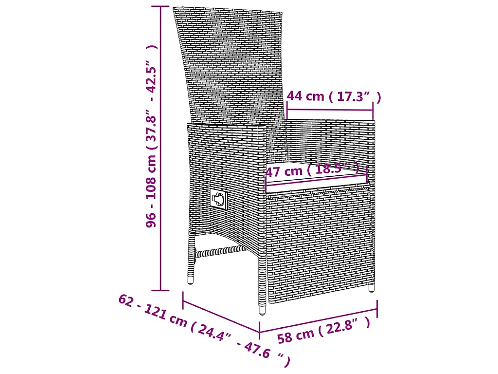 Ensemble à manger de jardin et coussins 3 pcs Beige poly rotin