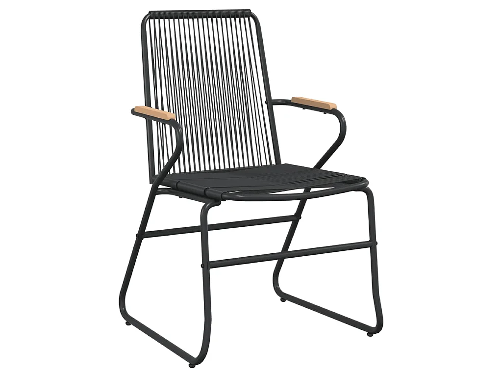 5-tlg. Garten-Essgruppe Schwarz PVC Rattan