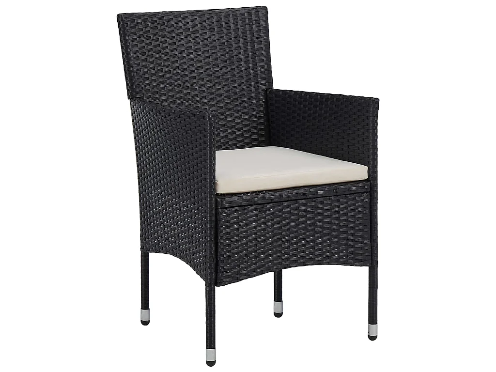 Ensemble à manger de jardin 3 pcs Noir