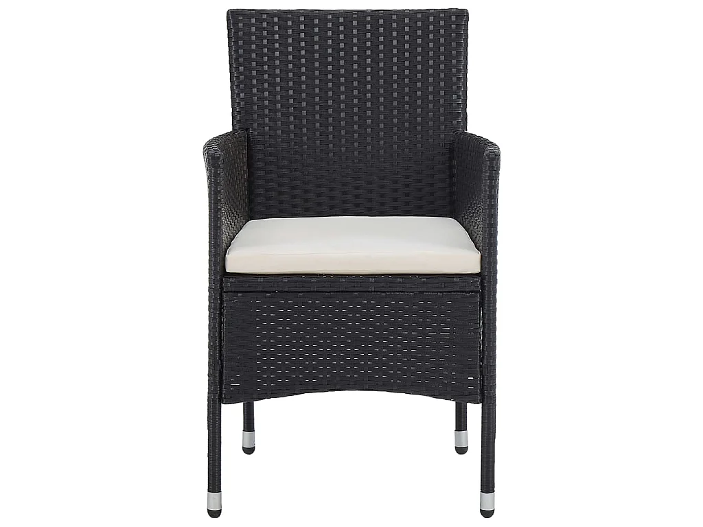 Ensemble à manger de jardin 3 pcs Noir