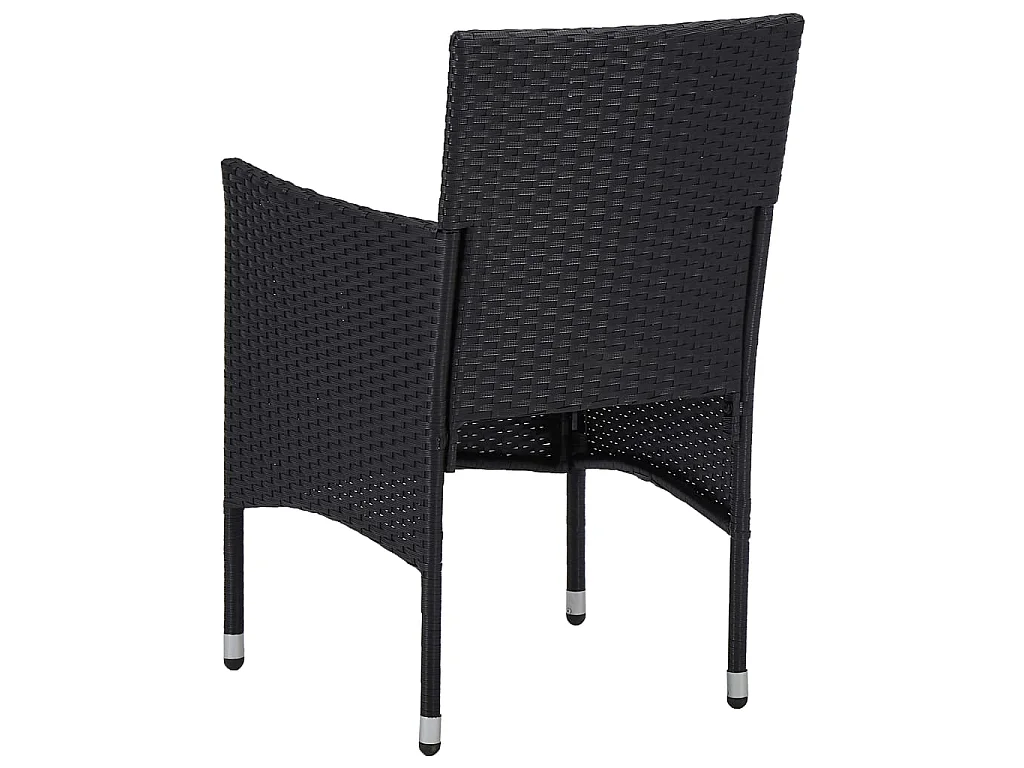 Ensemble à manger de jardin 3 pcs Noir