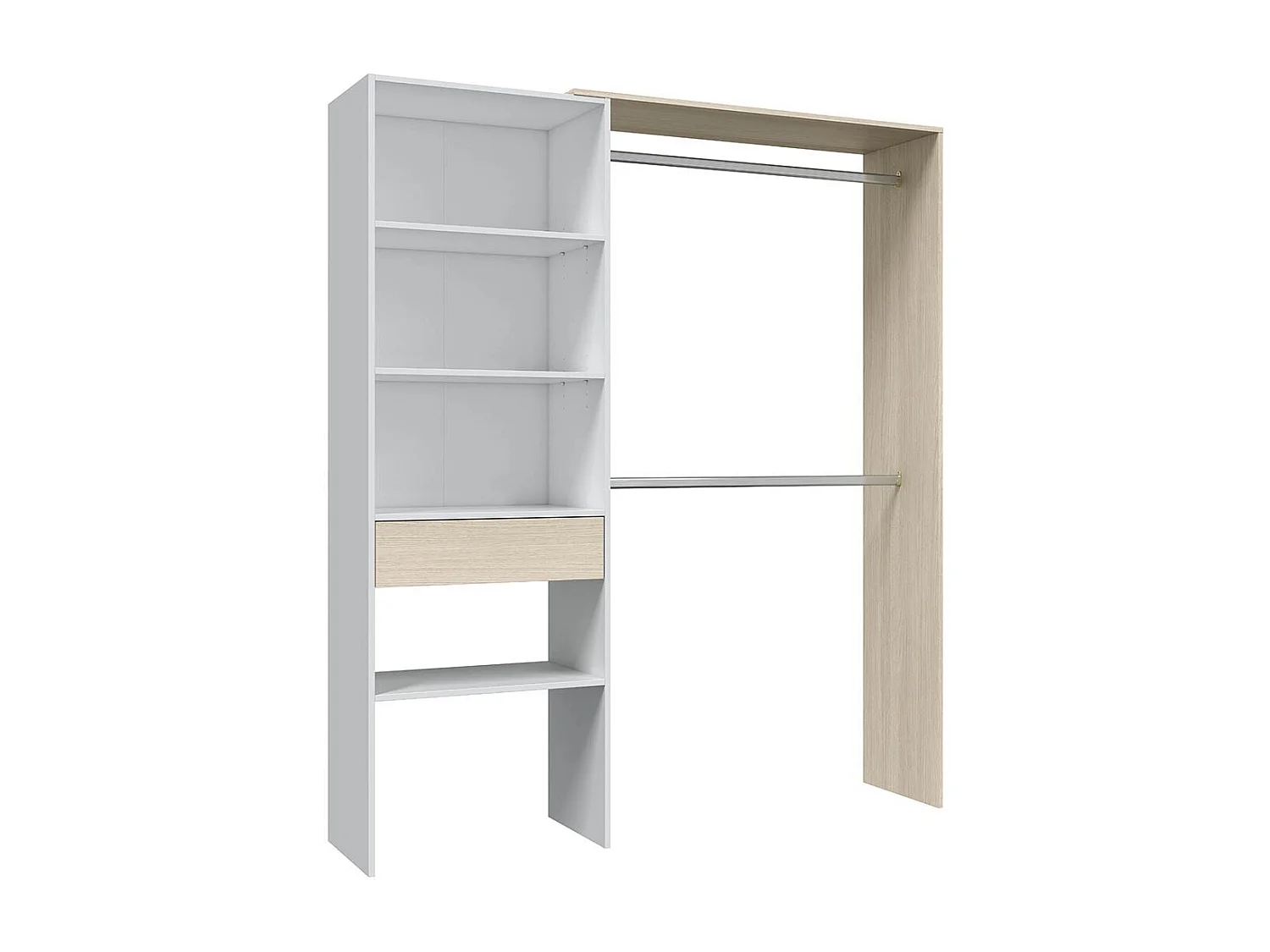 Roupeiro Camarim Blanco Artik (Blanco Mate) - Roble Canadian