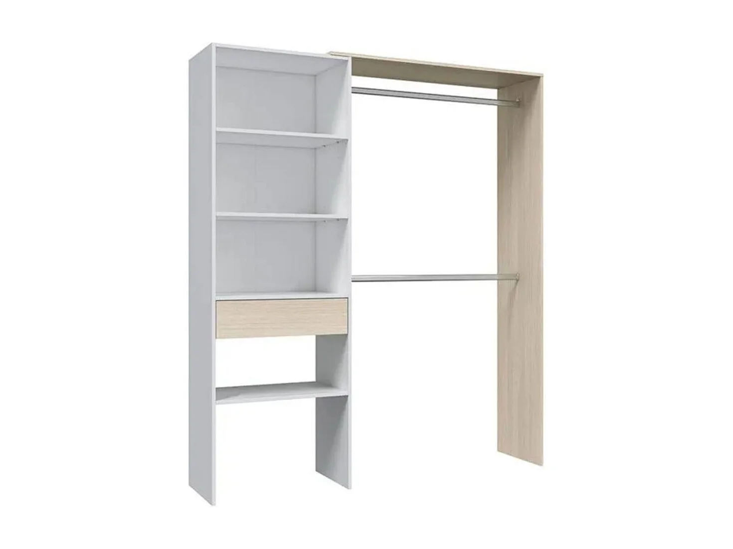 Vestidor Abierto Dormitorio Grande Roble/Blanco 187x158x40 cm