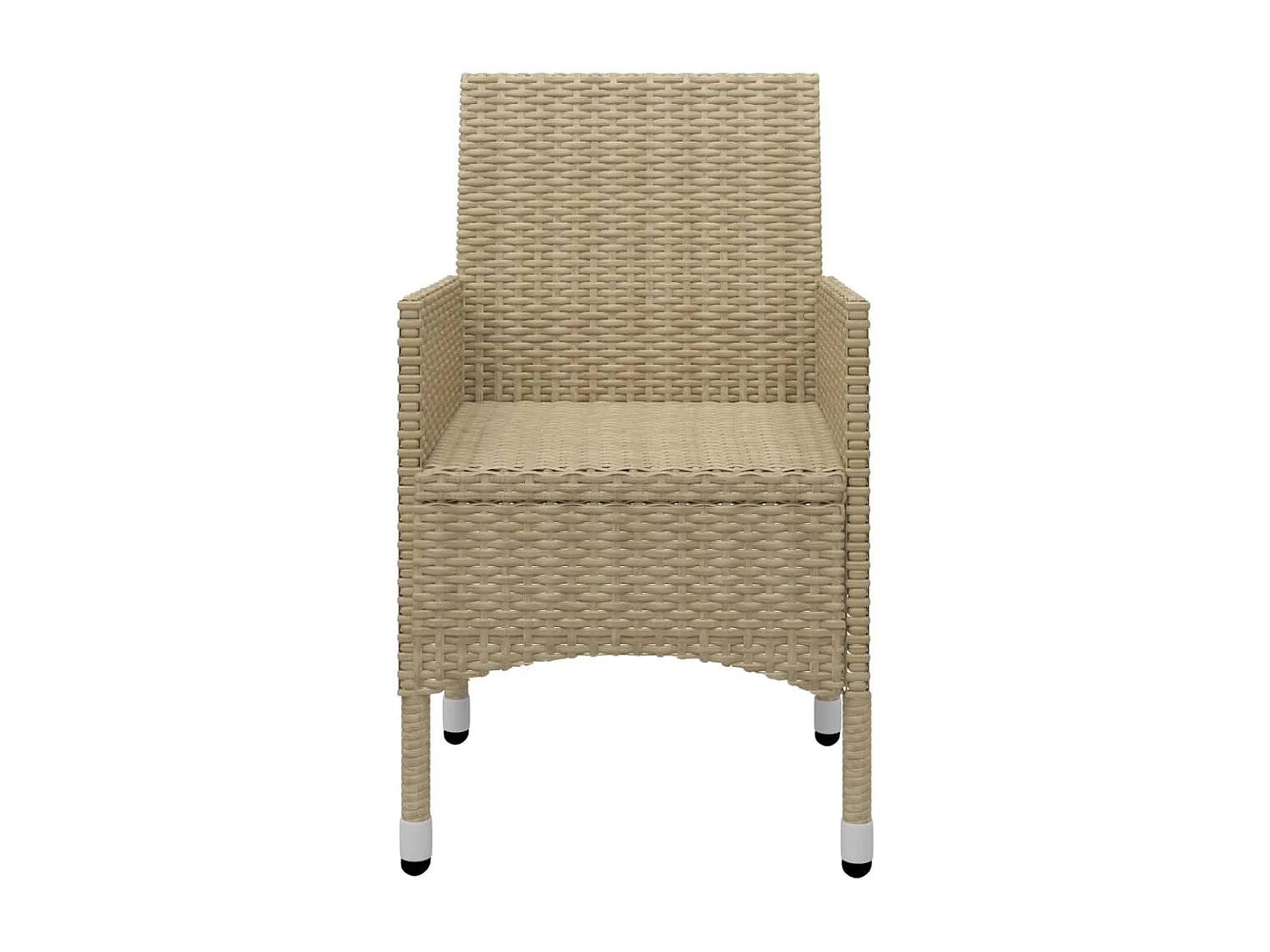 3-delige Bistroset poly rattan en gehard glas beige