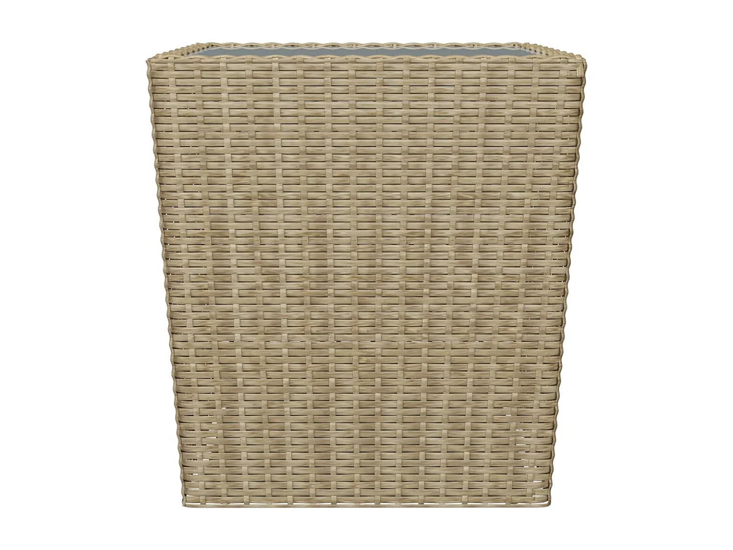3-delige Bistroset poly rattan en gehard glas beige