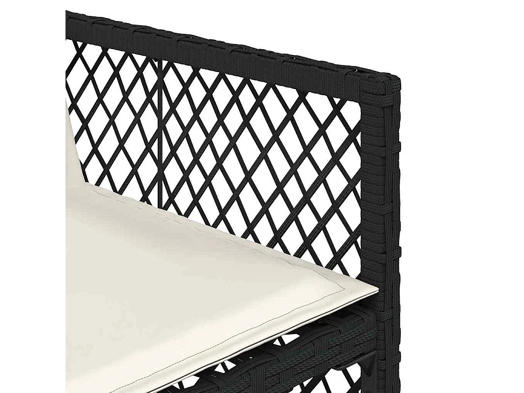 Ensemble à manger de jardin coussins 5pcs noir résine tressée