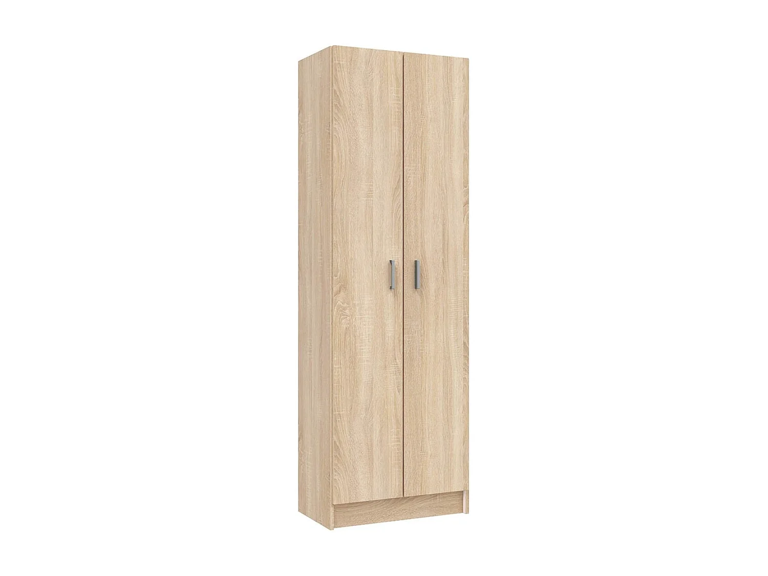 Armário de arrumação com 2 portas em madeira natural, 5 nichos, 180 cm de altura, pouca profundidade, móvel utilitário fabricado na Europa