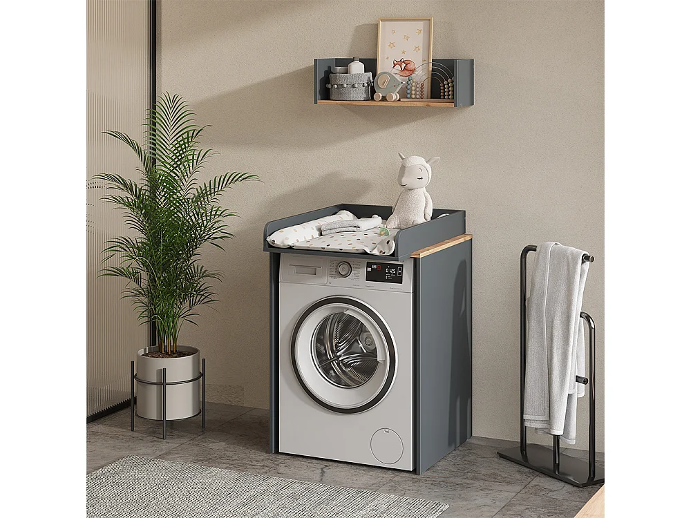 Armoire machine à laver anthracite/chêne doré 68x60x88.2 viktor