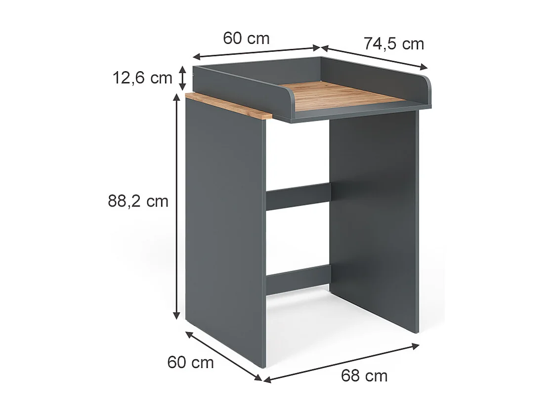 Armoire machine à laver anthracite/chêne doré 68x60x88.2 viktor