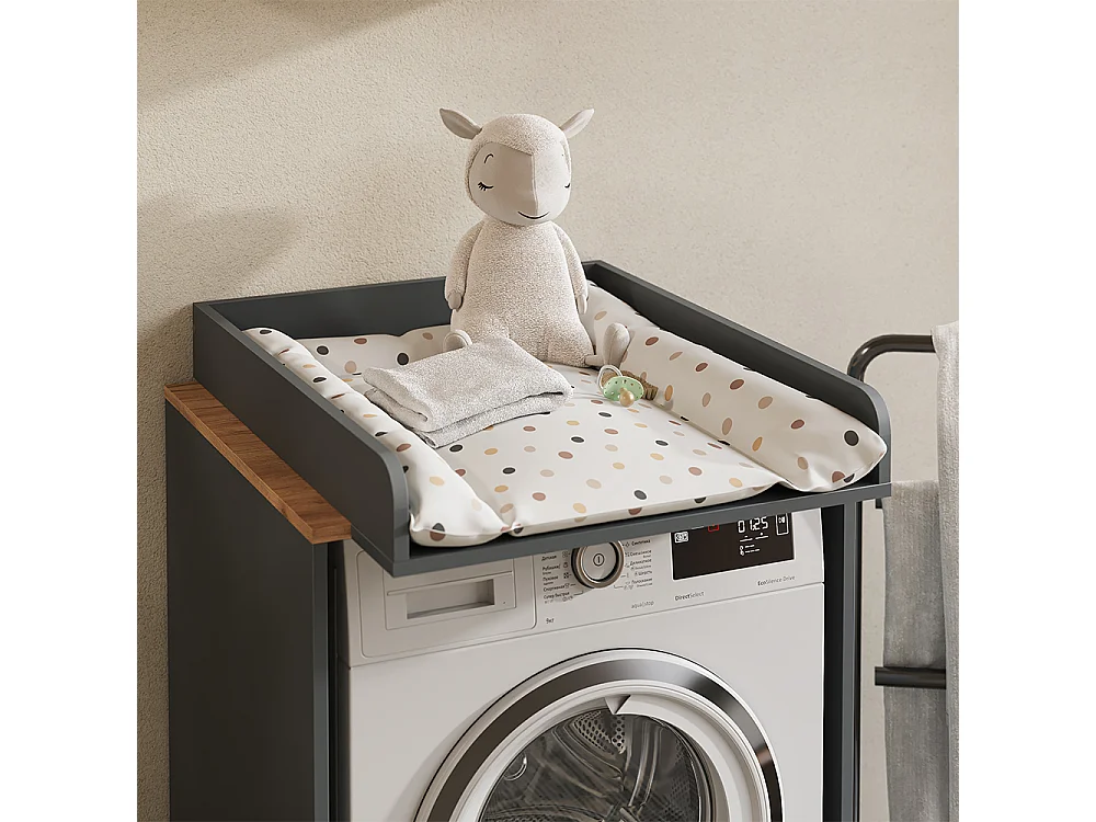 Armoire machine à laver anthracite/chêne doré 68x60x88.2 viktor