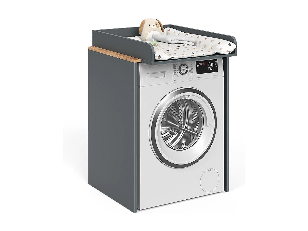 Armoire machine à laver anthracite/chêne doré 68x60x88.2 viktor