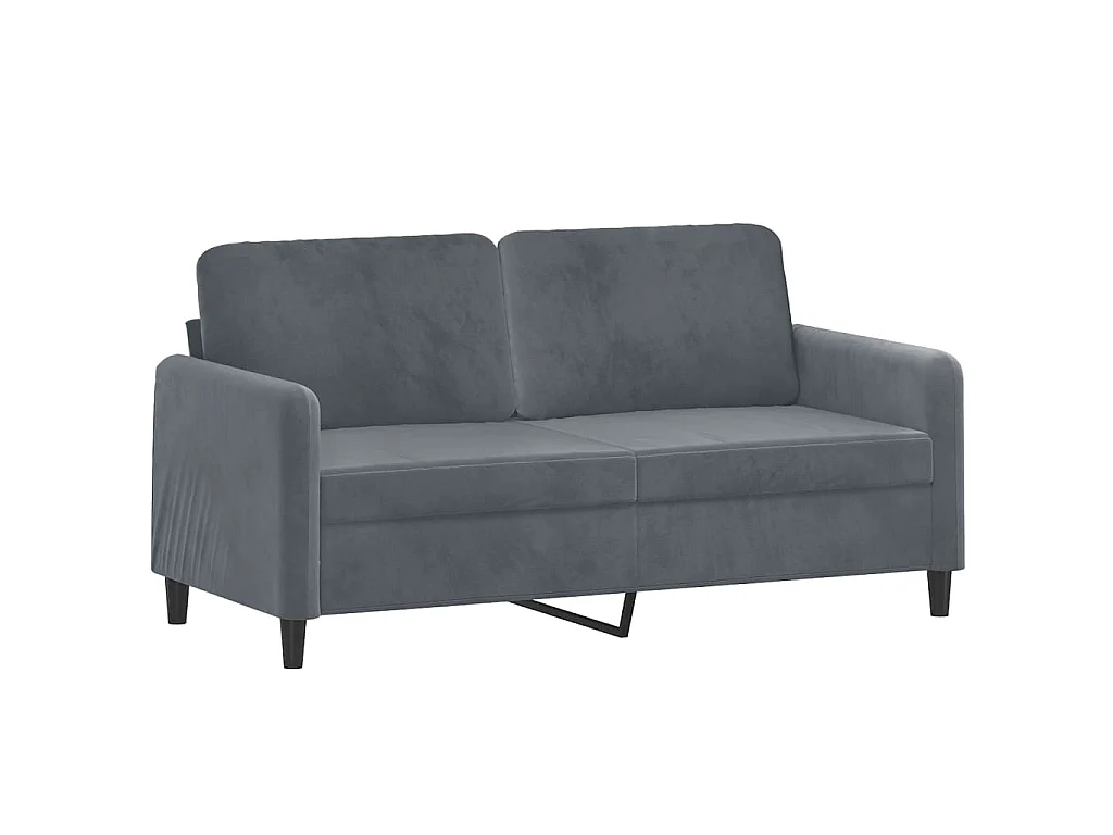 Canapé 2 places avec oreillers gris foncé 140 cm velours