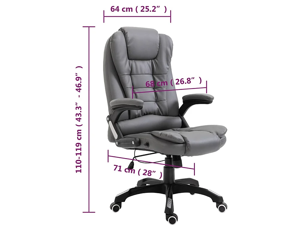 Chaise de bureau Anthracite Similicuir