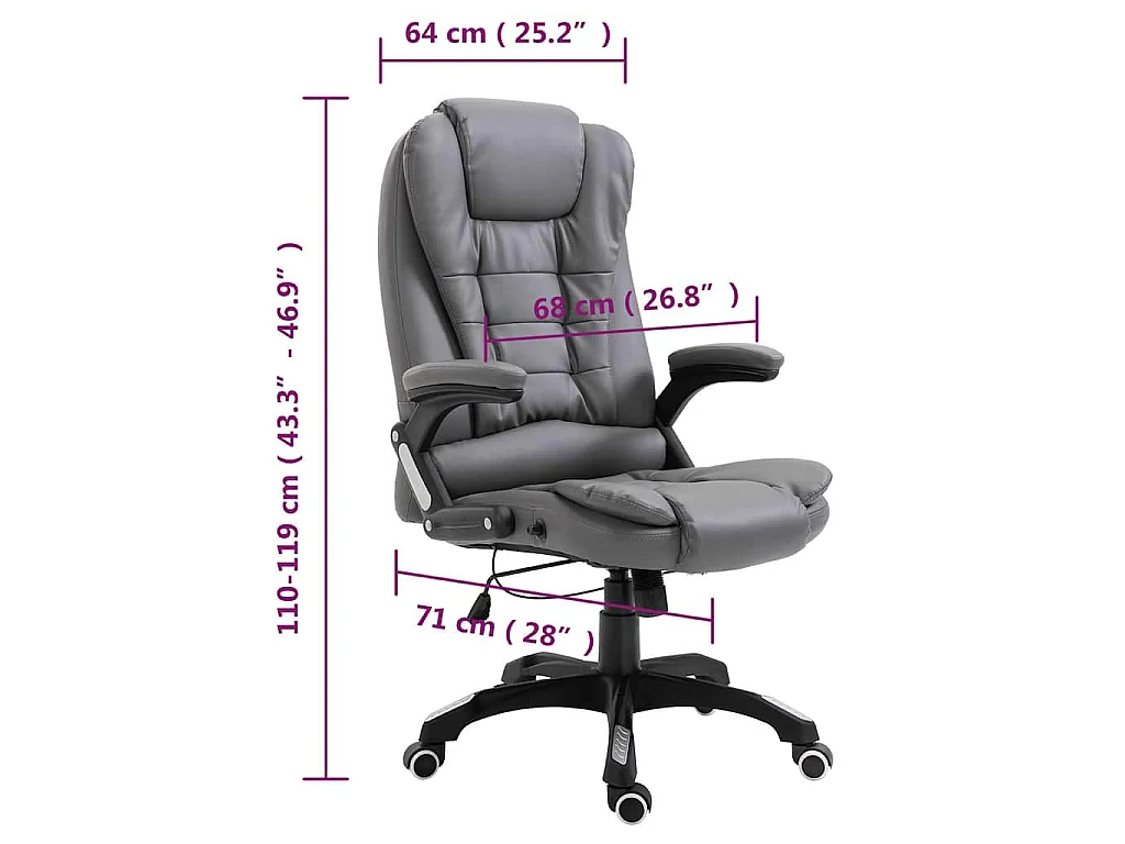 Sedia da Ufficio Antracite in Similpelle