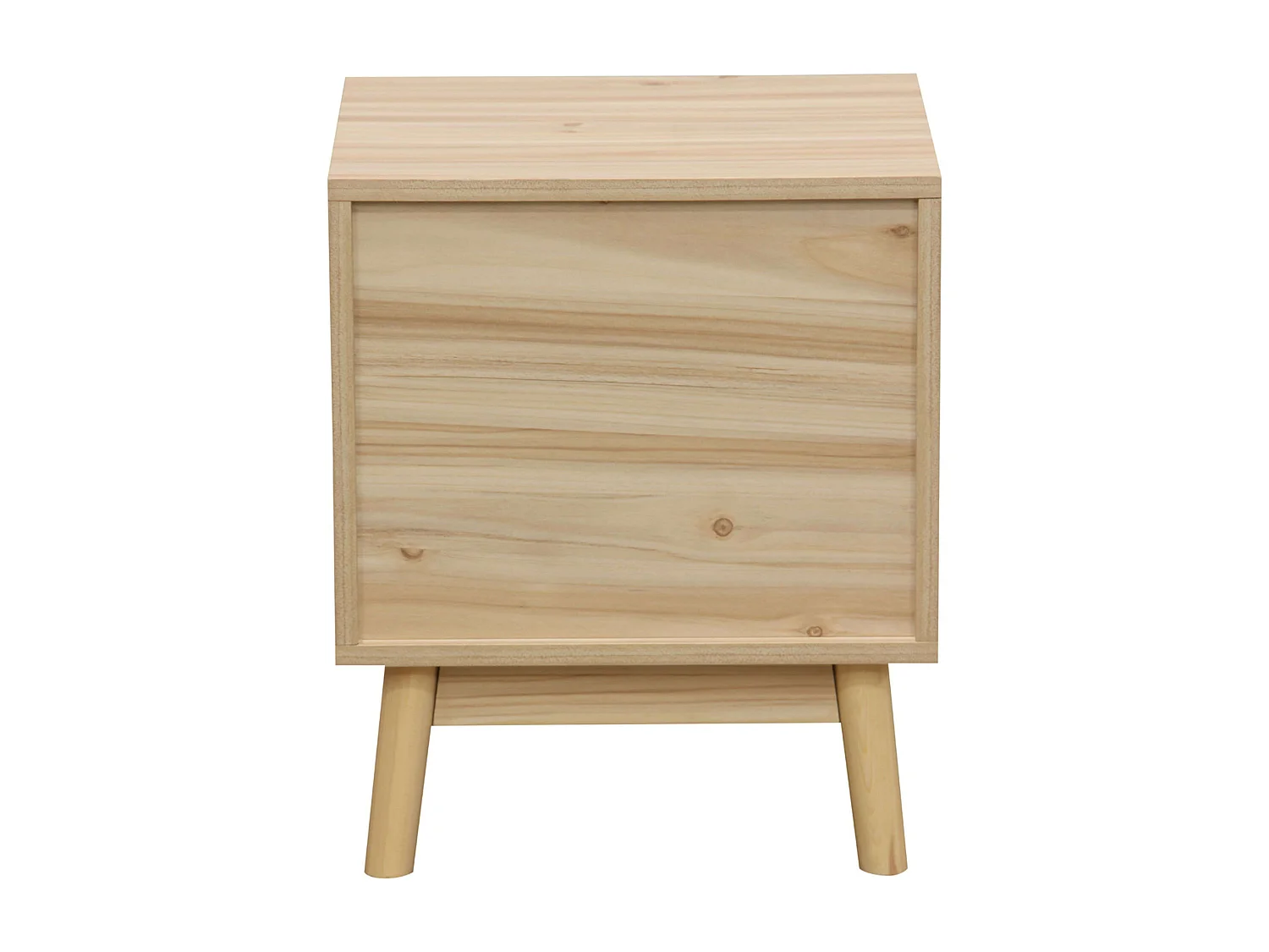 Mesa de cabeceira Vogue com 2 gavetas em melamina de pinho e rattan - 40x48x39 cm