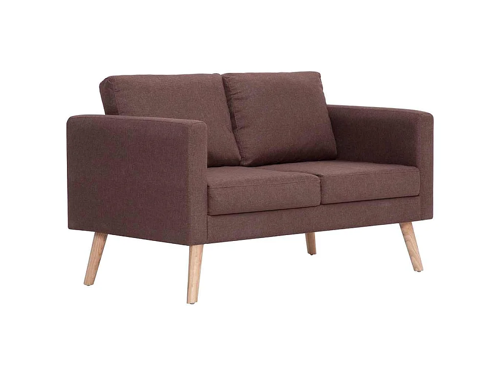 Tweezitsbank stof bruin