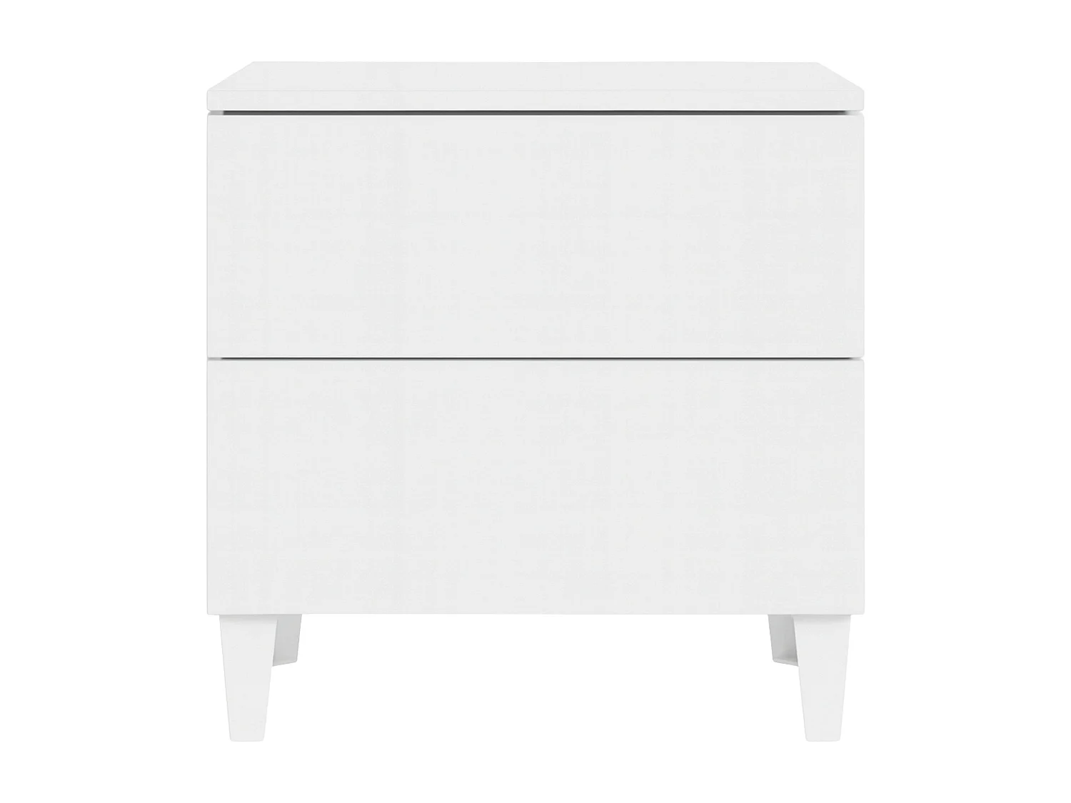 Mesa de cabeceira com gavetas, branco brilhante, 50x49x34 cm