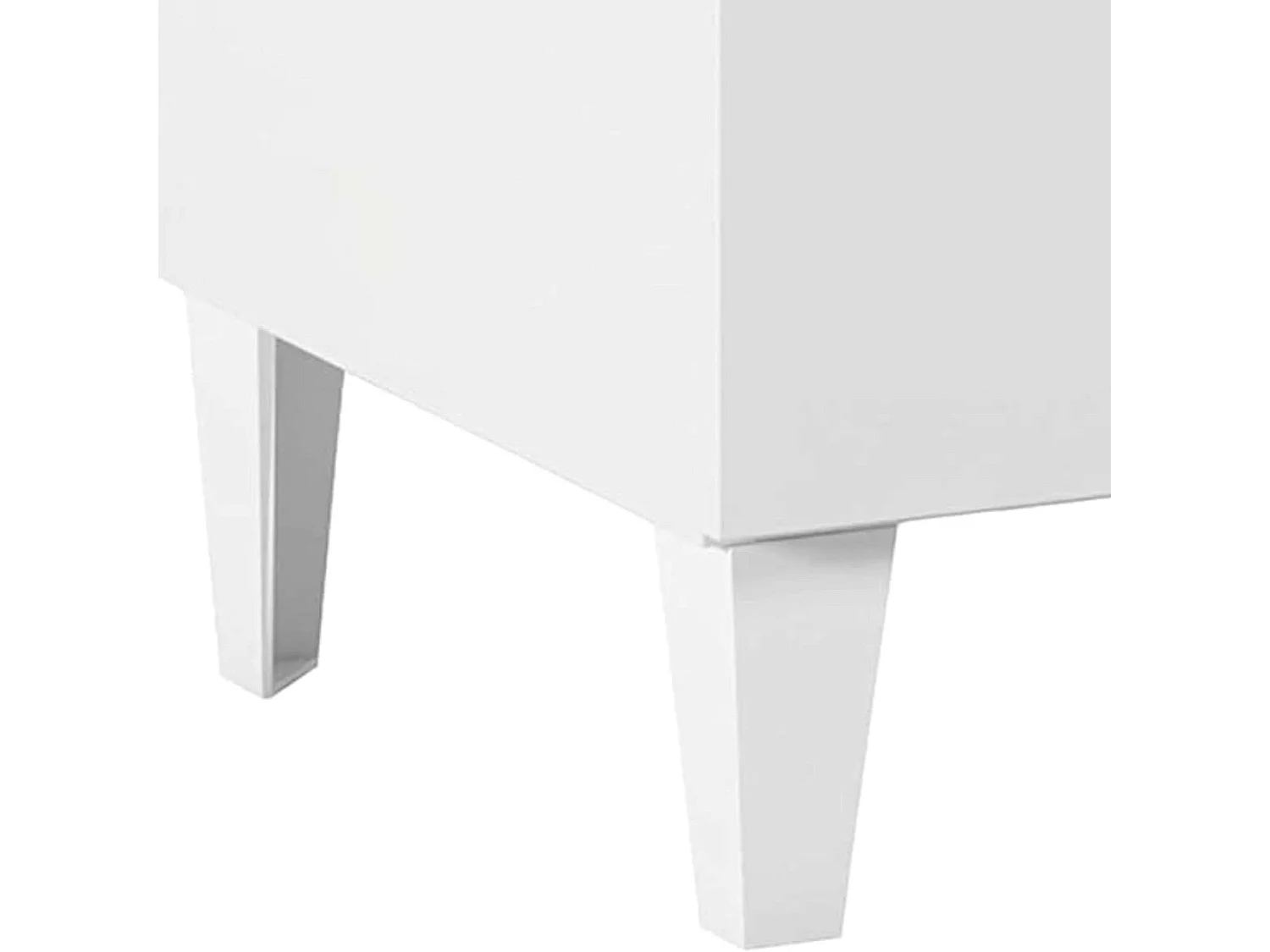 Mesa de cabeceira com gavetas, branco brilhante, 50x49x34 cm