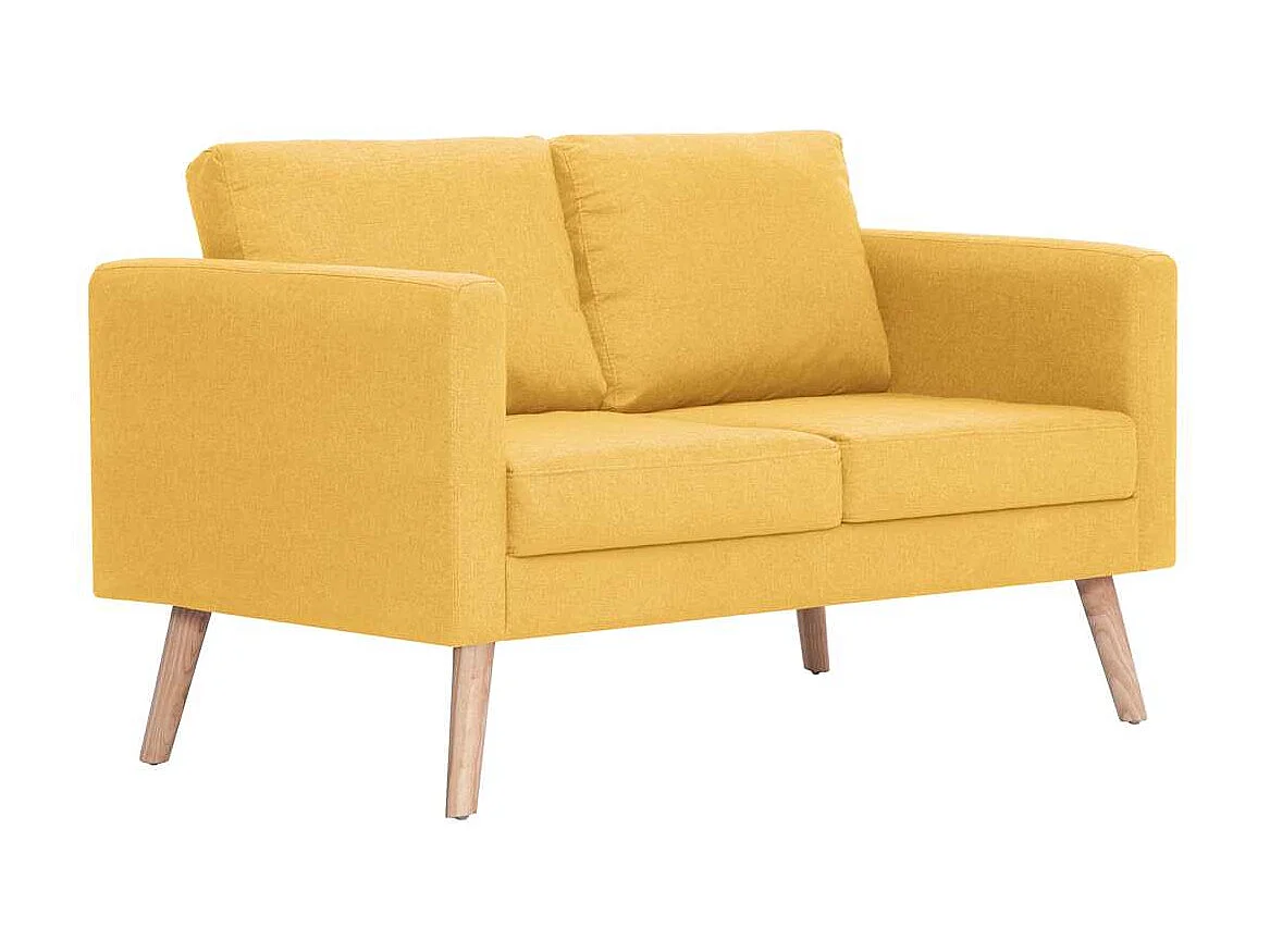 Canapé à 2 places tissu jaune