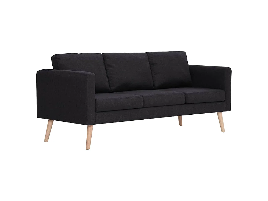 Canapé à 3 places Tissu Noir