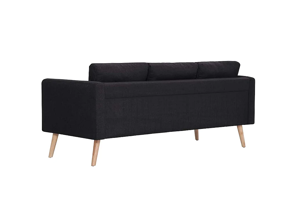 Canapé à 3 places Tissu Noir
