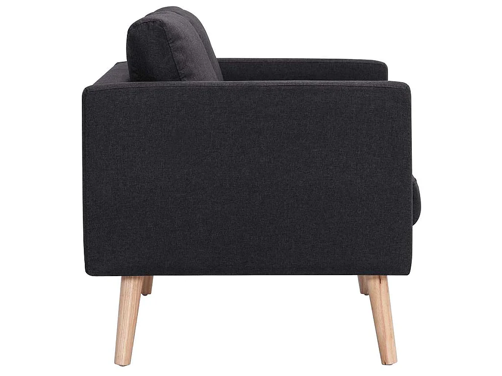 Canapé à 3 places Tissu Noir