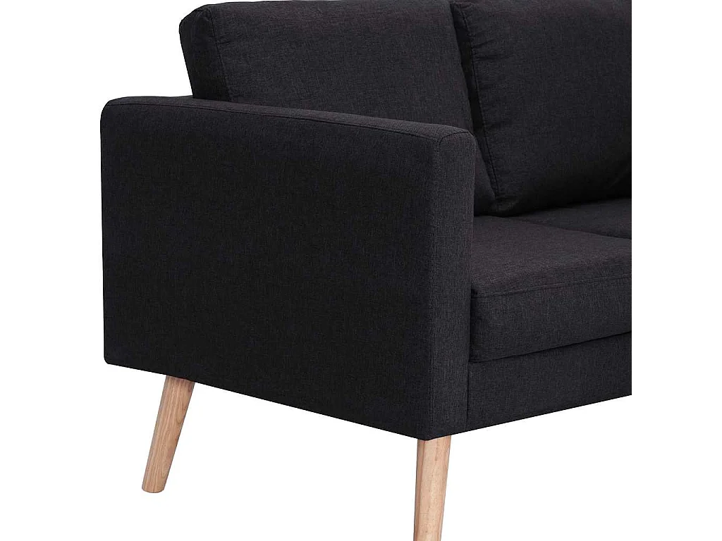 Canapé à 3 places Tissu Noir