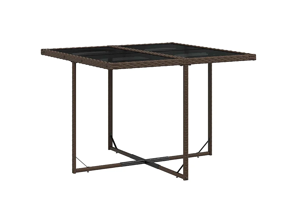 Ensemble à manger de jardin 5 pcs et coussins marron poly rotin