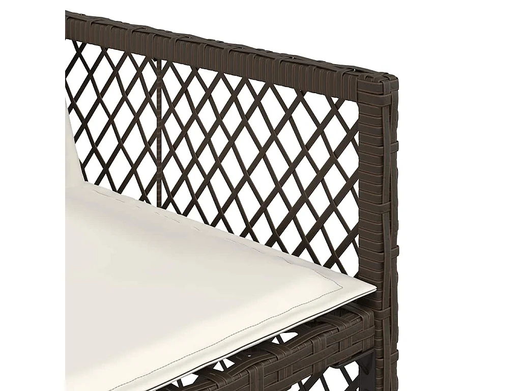 Ensemble à manger de jardin 5 pcs et coussins marron poly rotin
