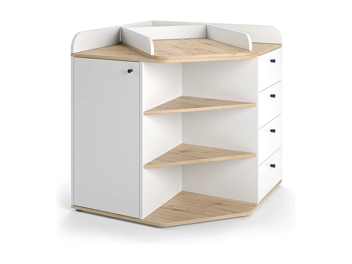 Changing dresser white/artisan 85x85x90 aria