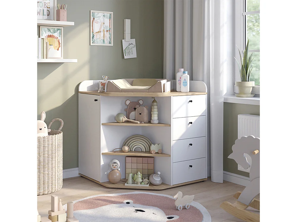 Changing dresser white/artisan 85x85x90 aria