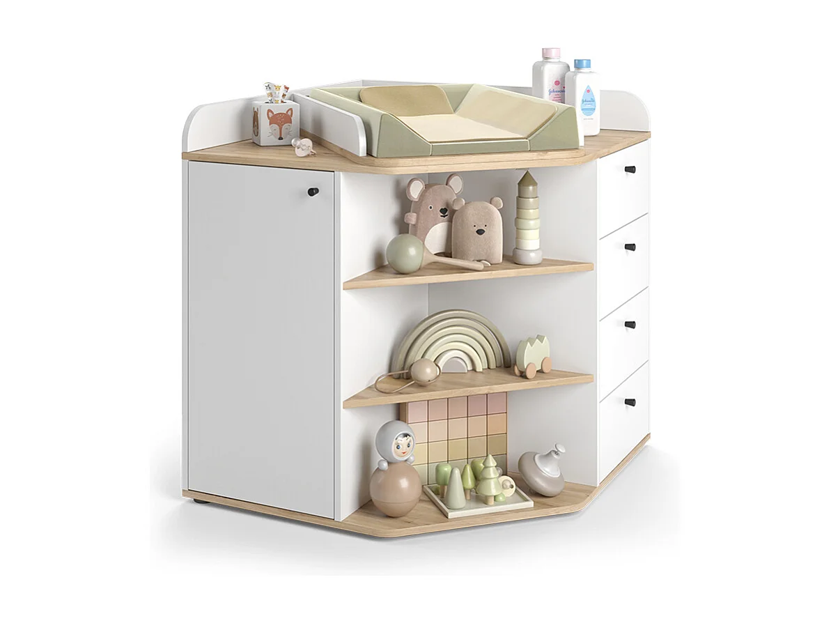 Changing dresser white/artisan 85x85x90 aria