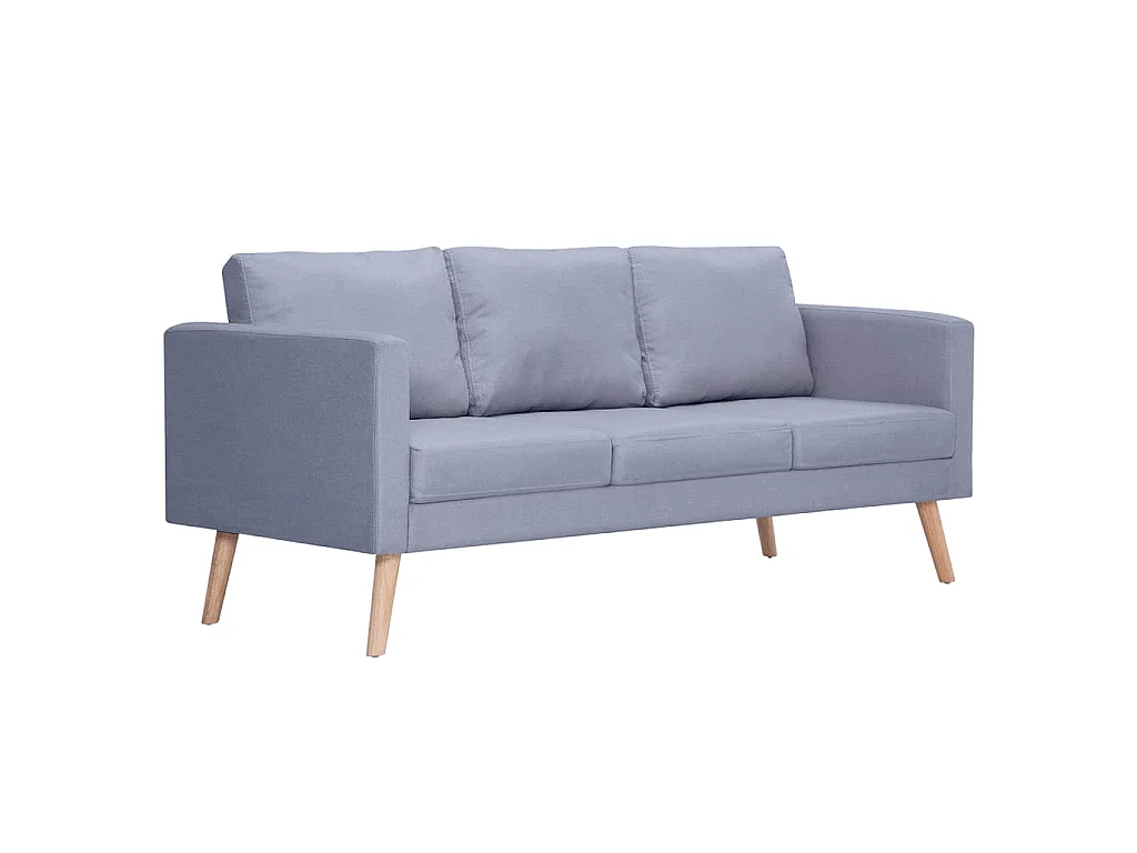 Canapé à 3 places Tissu Gris clair