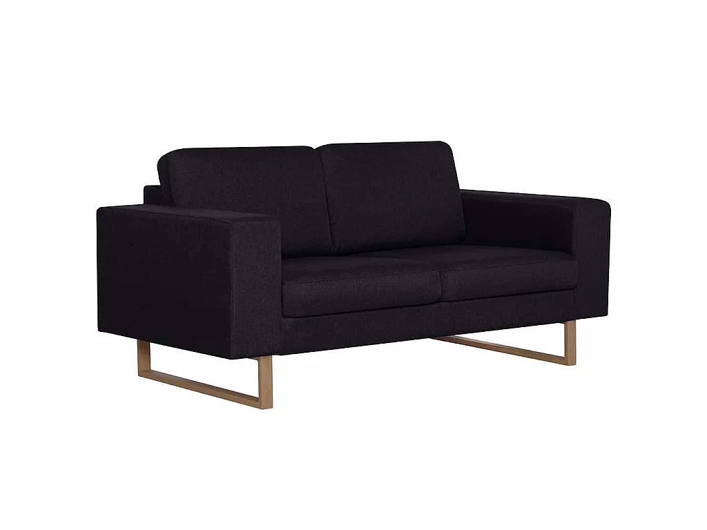 2-Sitzer-Sofa Stoff Schwarz