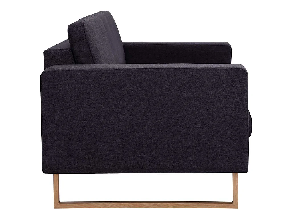 2-Sitzer-Sofa Stoff Schwarz