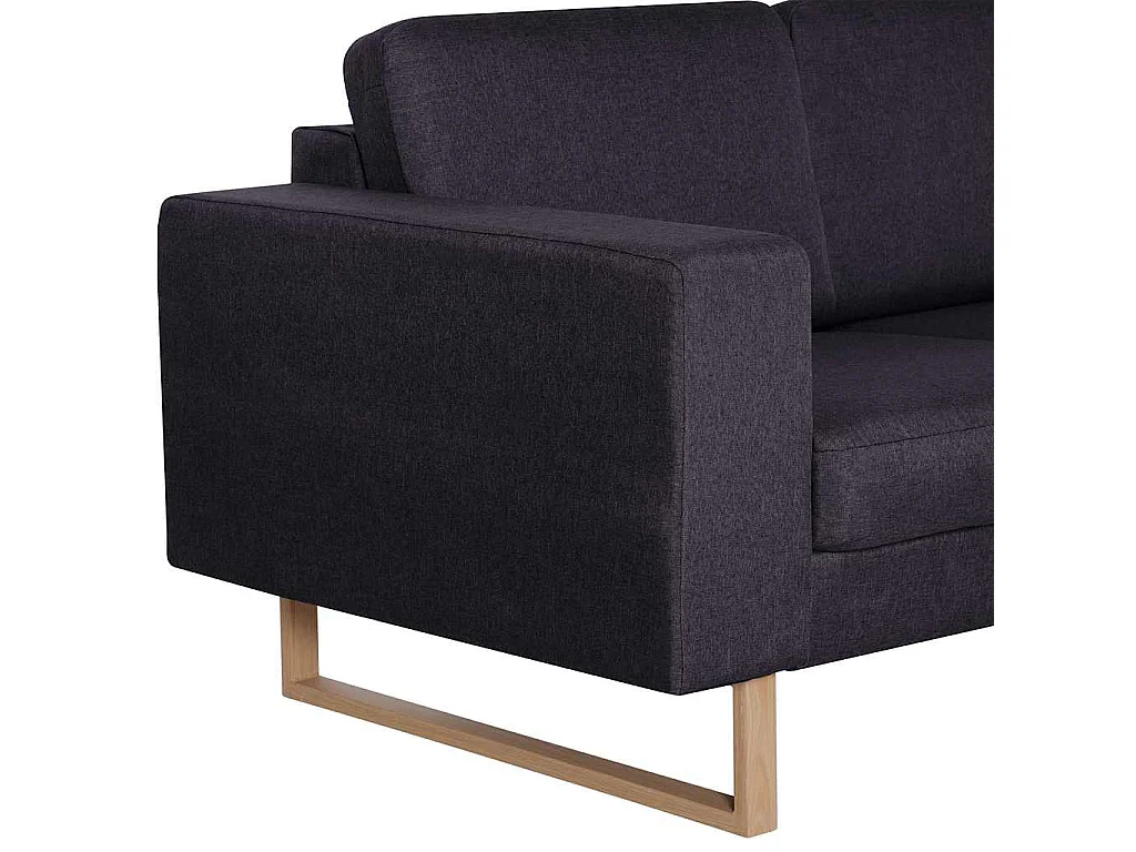 2-Sitzer-Sofa Stoff Schwarz