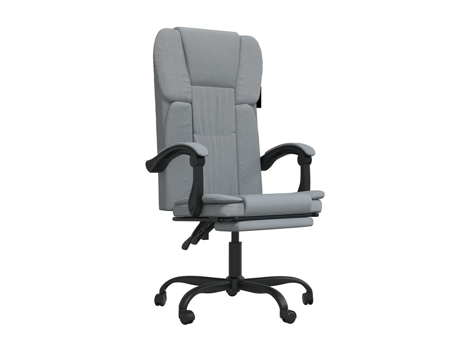 Silla de oficina reclinable de tela gris claro