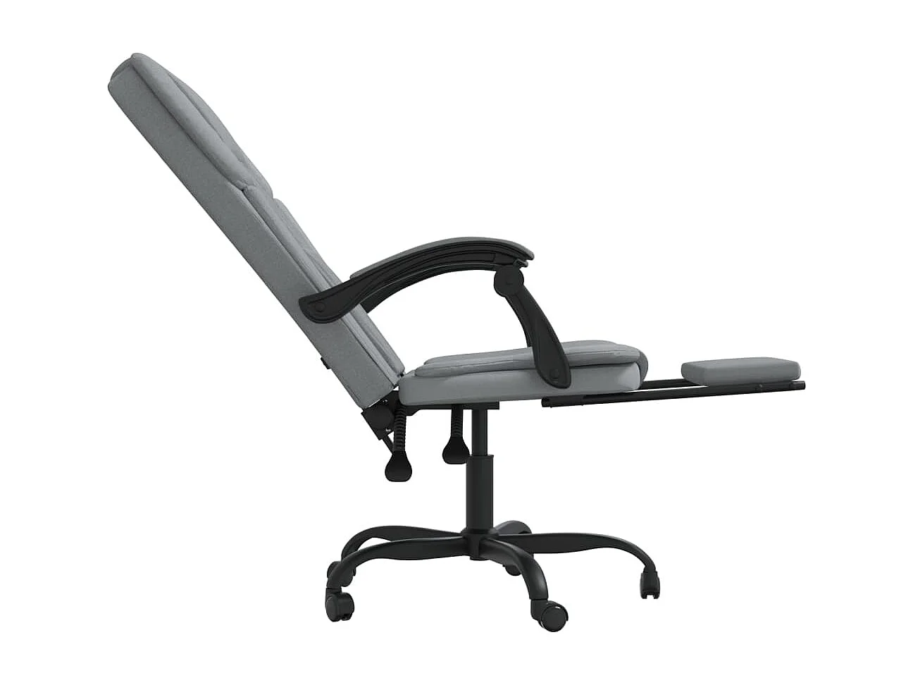 Silla de oficina reclinable de tela gris claro
