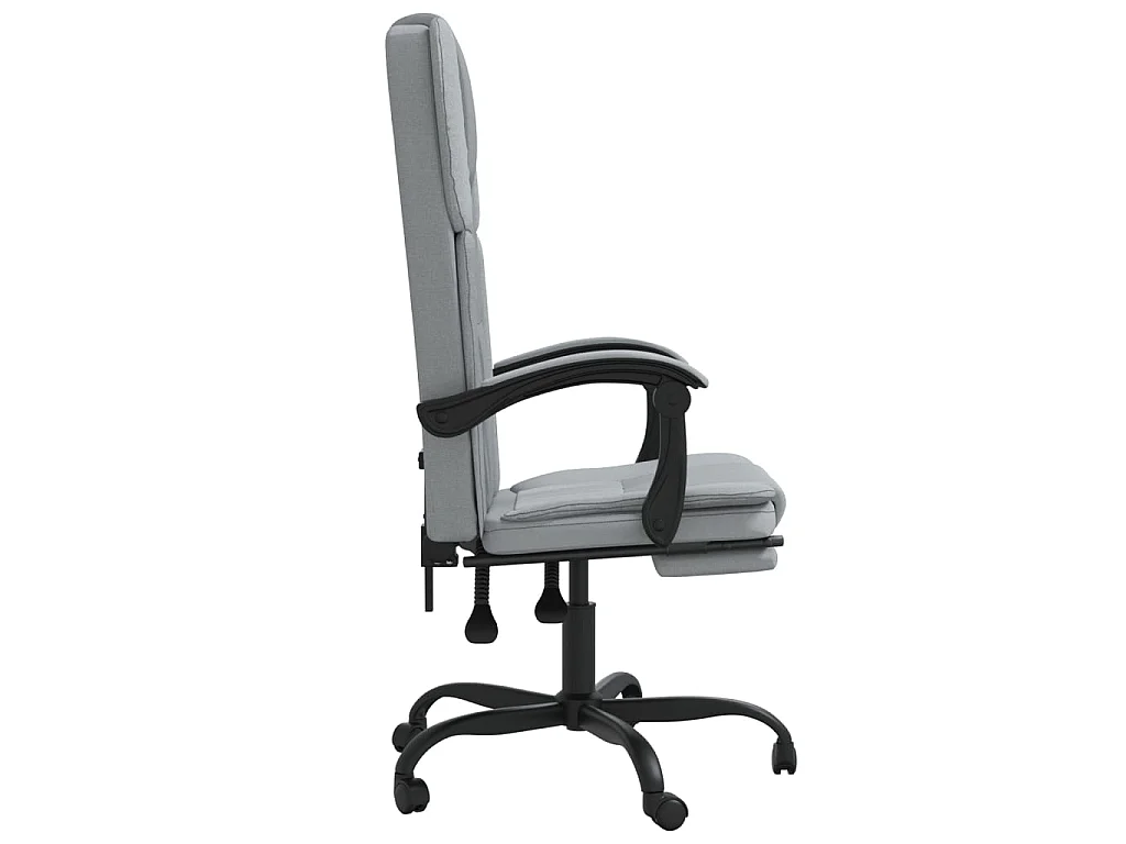 Poltrona da Ufficio Reclinabile Grigio Chiaro in Tessuto