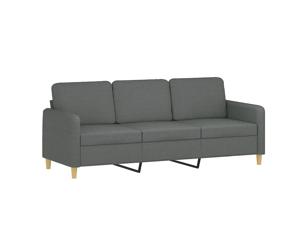 Canapé 3 places avec oreillers gris foncé 180 cm tissu