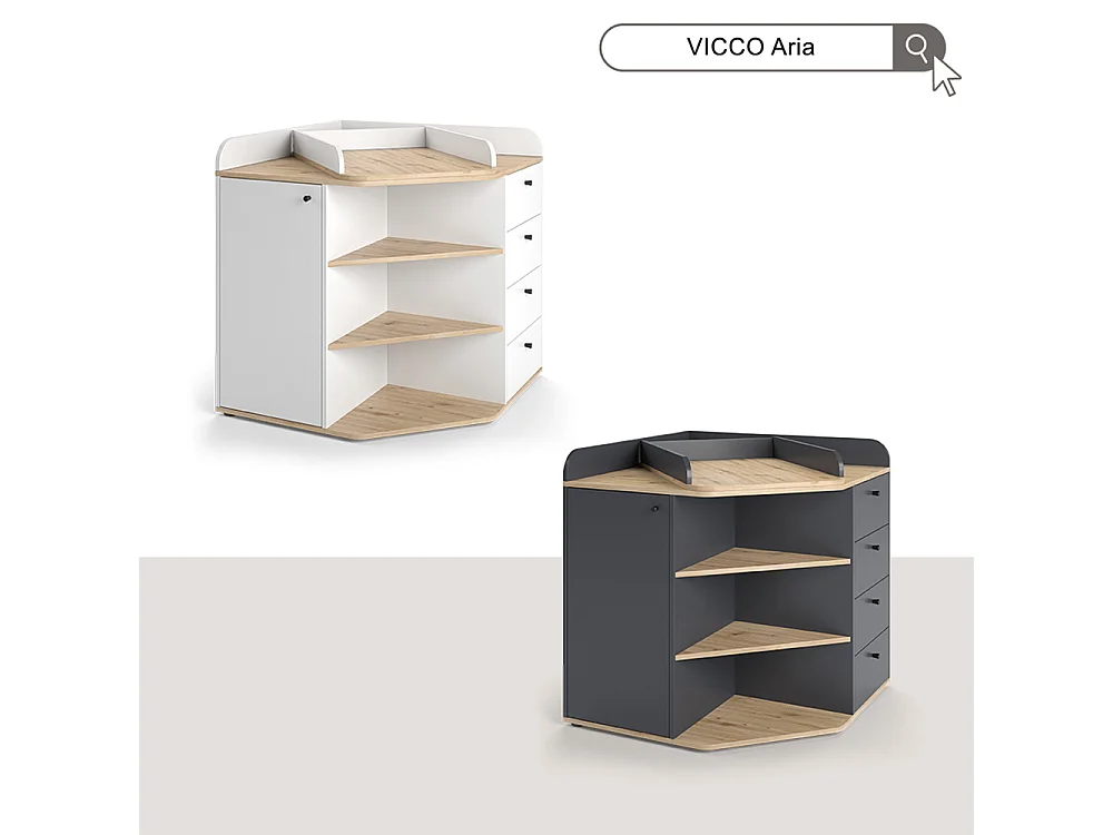 Commode antraciet/artisan 85x85x90 aria