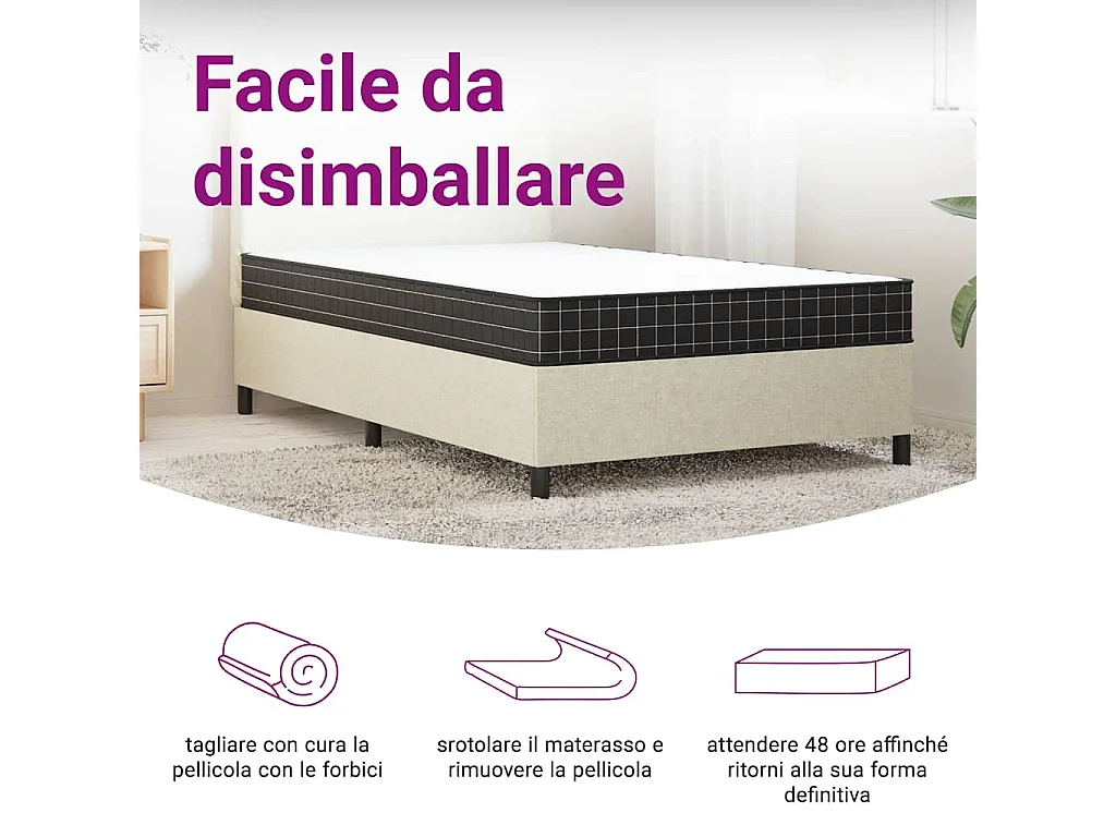 Matelas à ressorts bonnell moyen 140x200 cm